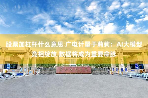 股票加杠杆什么意思 广电计量于莉莉：AI大模型竞相绽放 数据将成为重要命脉