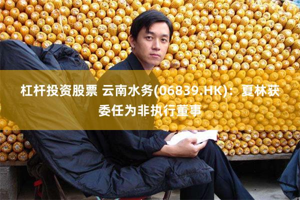 杠杆投资股票 云南水务(06839.HK)：夏林获委任为非执行董事