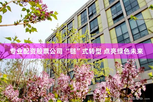 专业配资股票公司 “链”式转型 点亮绿色未来