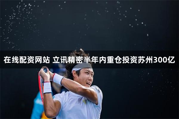 在线配资网站 立讯精密半年内重仓投资苏州300亿